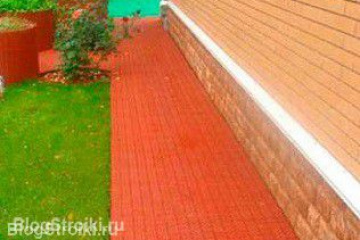 Чем можно покрасить бетонную отмостку вокруг дома надежно недорого в цвете. BlogStroiki Фундамент. Бетон. Отмостка