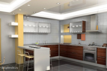 Монтаж и особенности конструкции двухуровневого натяжного потолка BlogStroiki Кухня и столовая